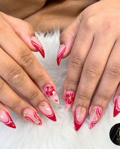 Professional manicure showcasing glossy finish by Kaito's Nail Bar Charlotte NC