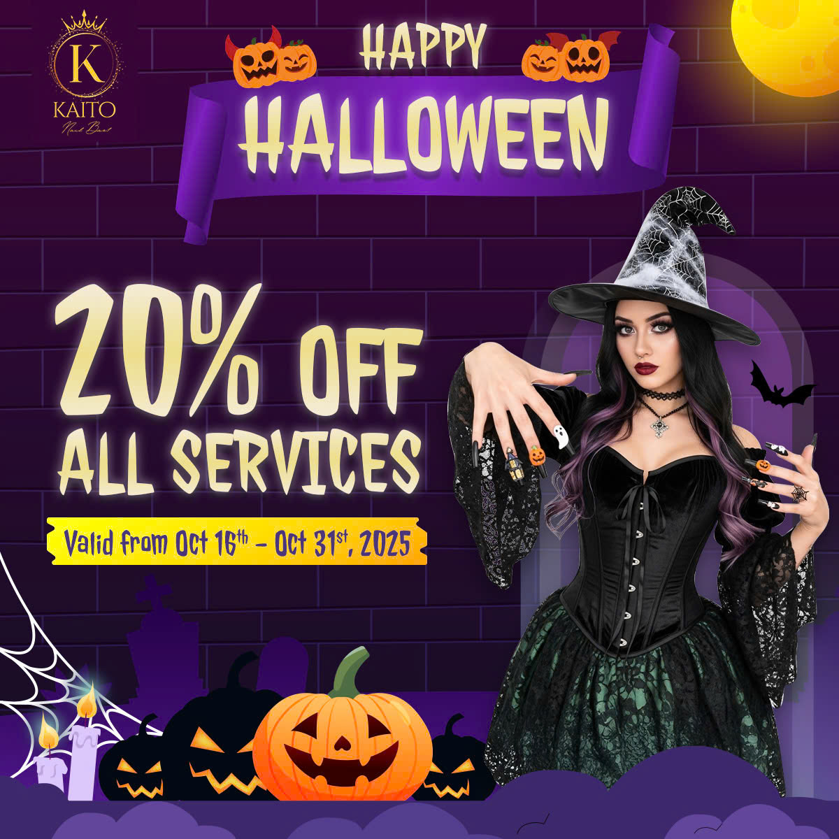 Limited time nail art discounts and packages at Kaito's Nail Bar Charlotte NC