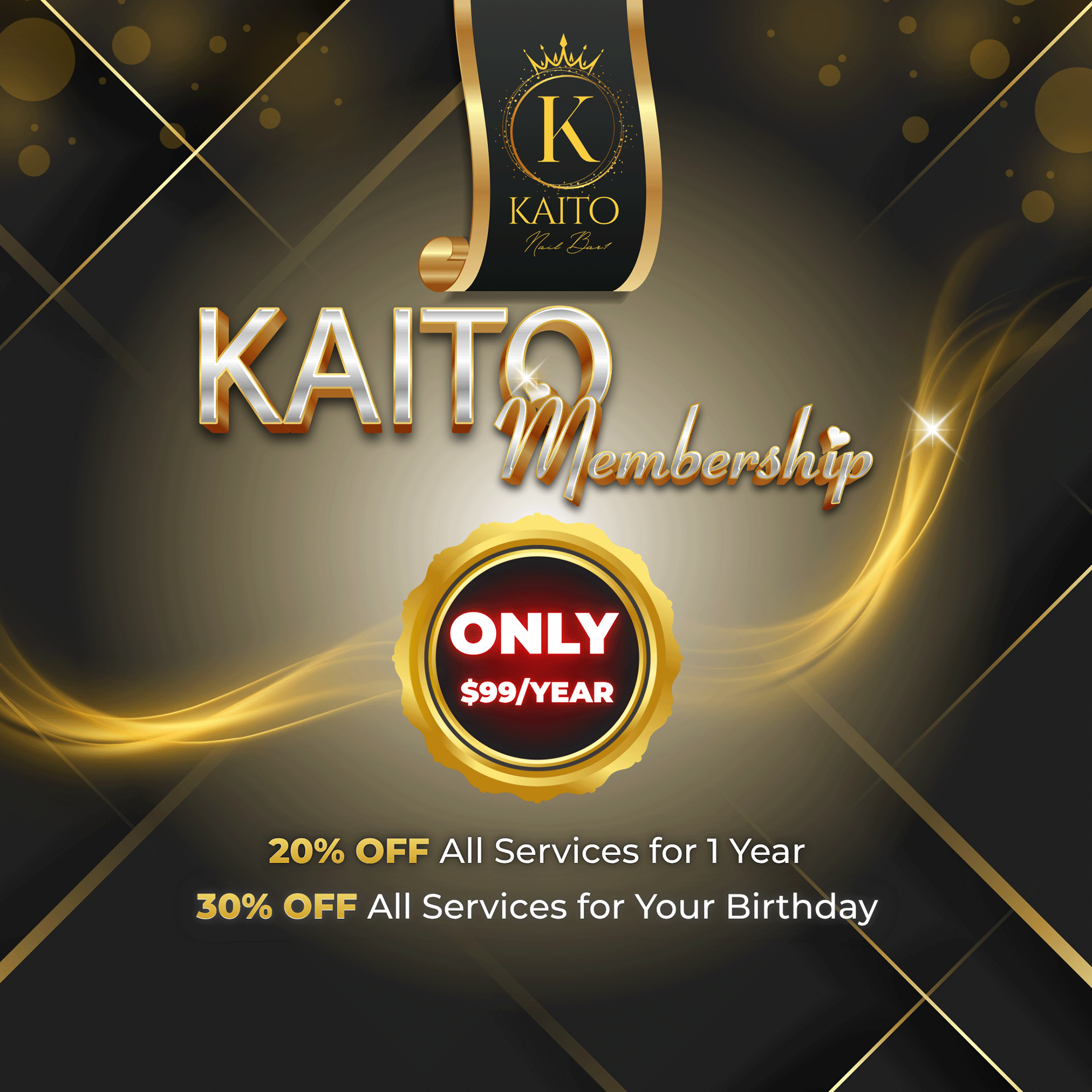 Special nail care promotion deals at Kaito's Nail Bar Charlotte NC
